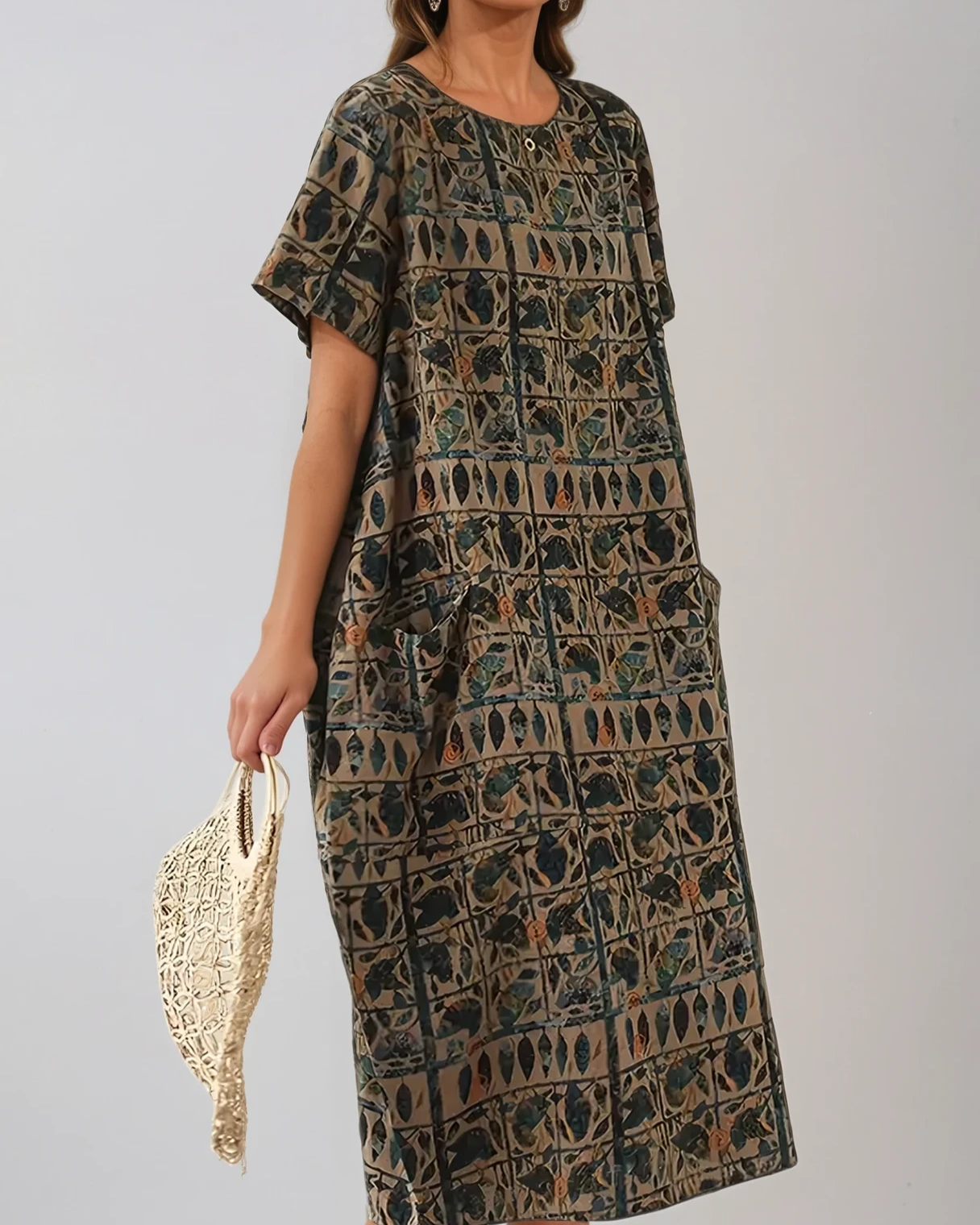Tribal Linen Maxi Dress