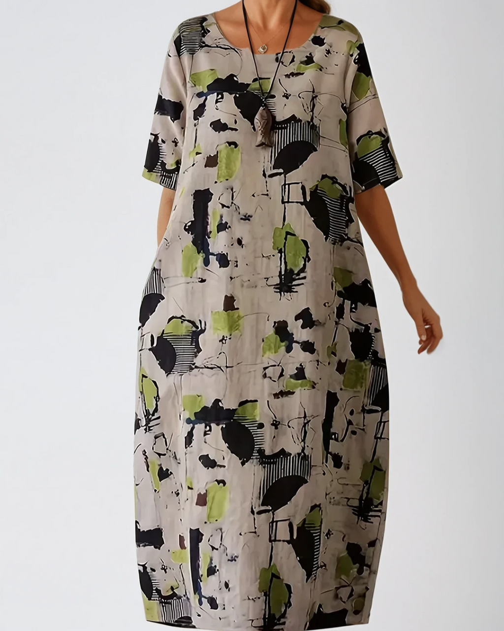 Tribal Linen Maxi Dress