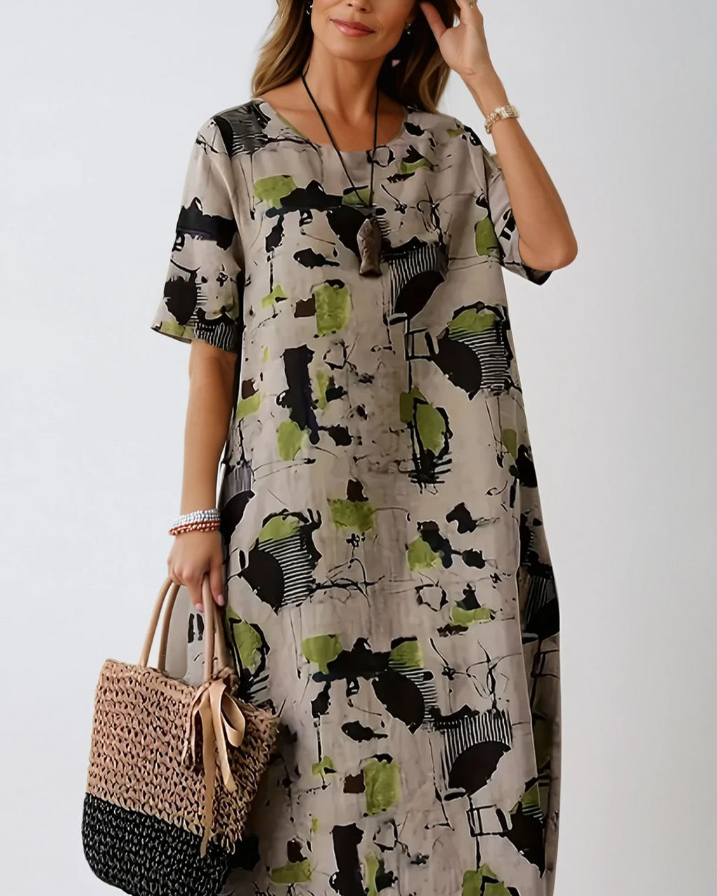 Tribal Linen Maxi Dress