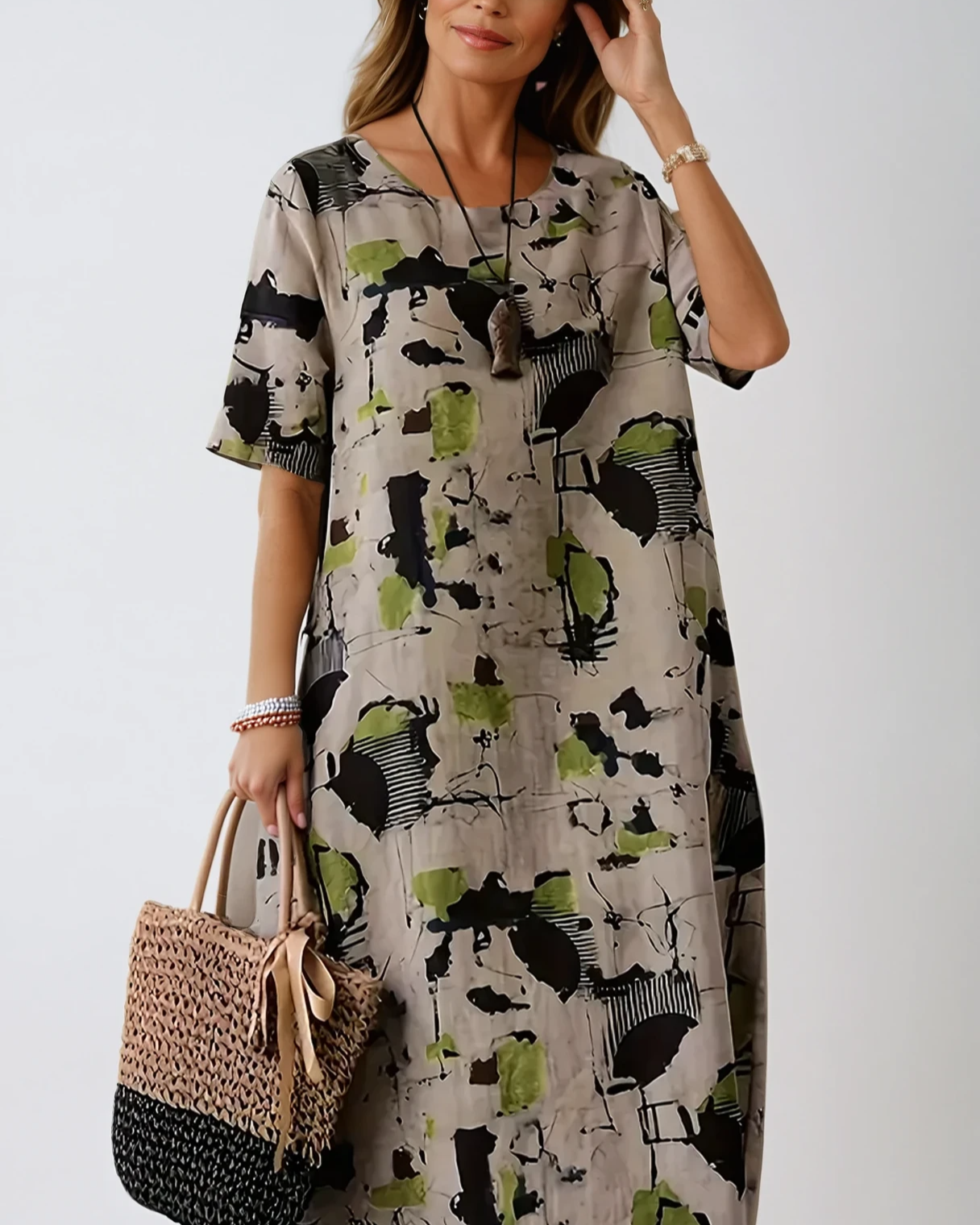 Tribal Linen Maxi Dress