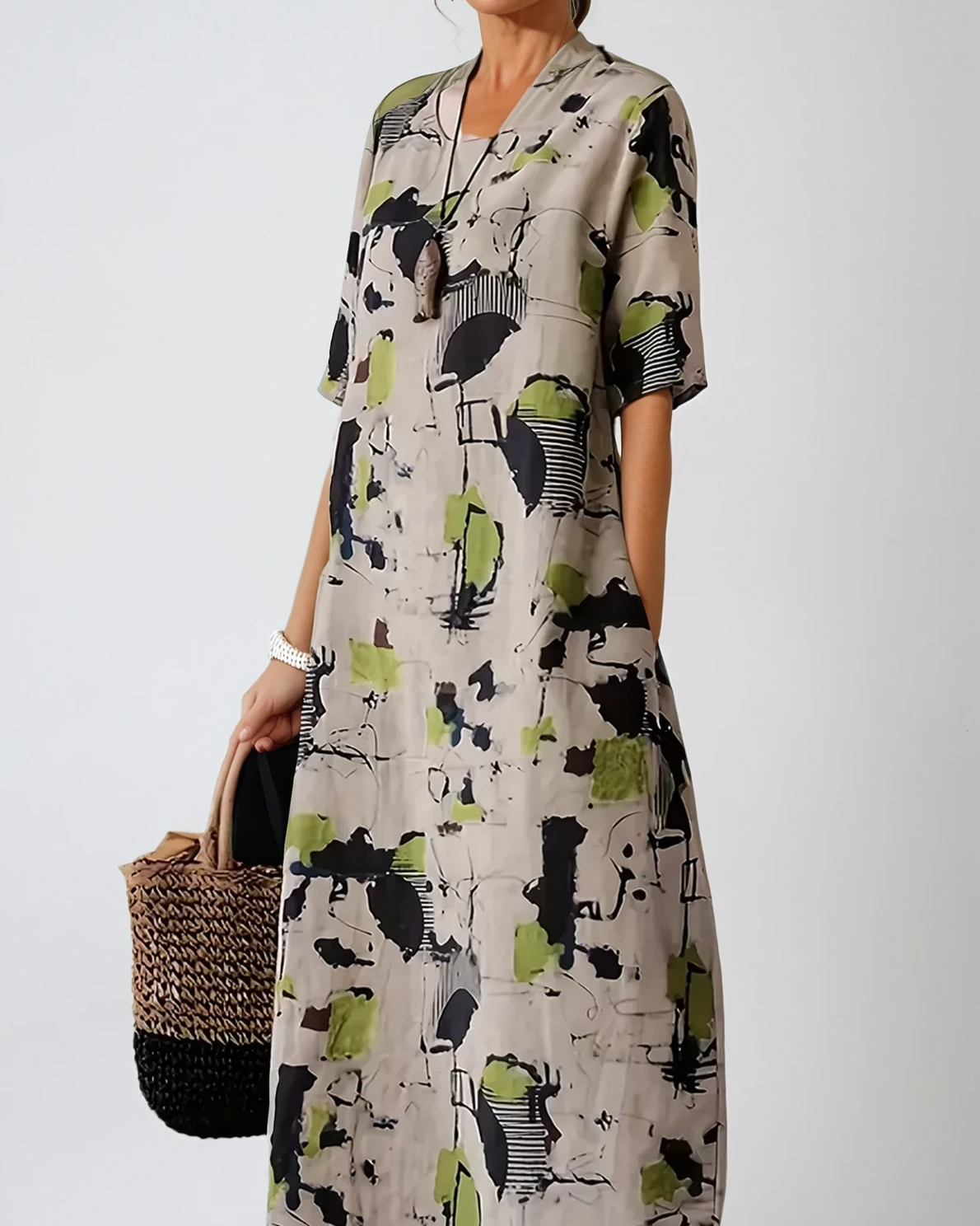 Tribal Linen Maxi Dress