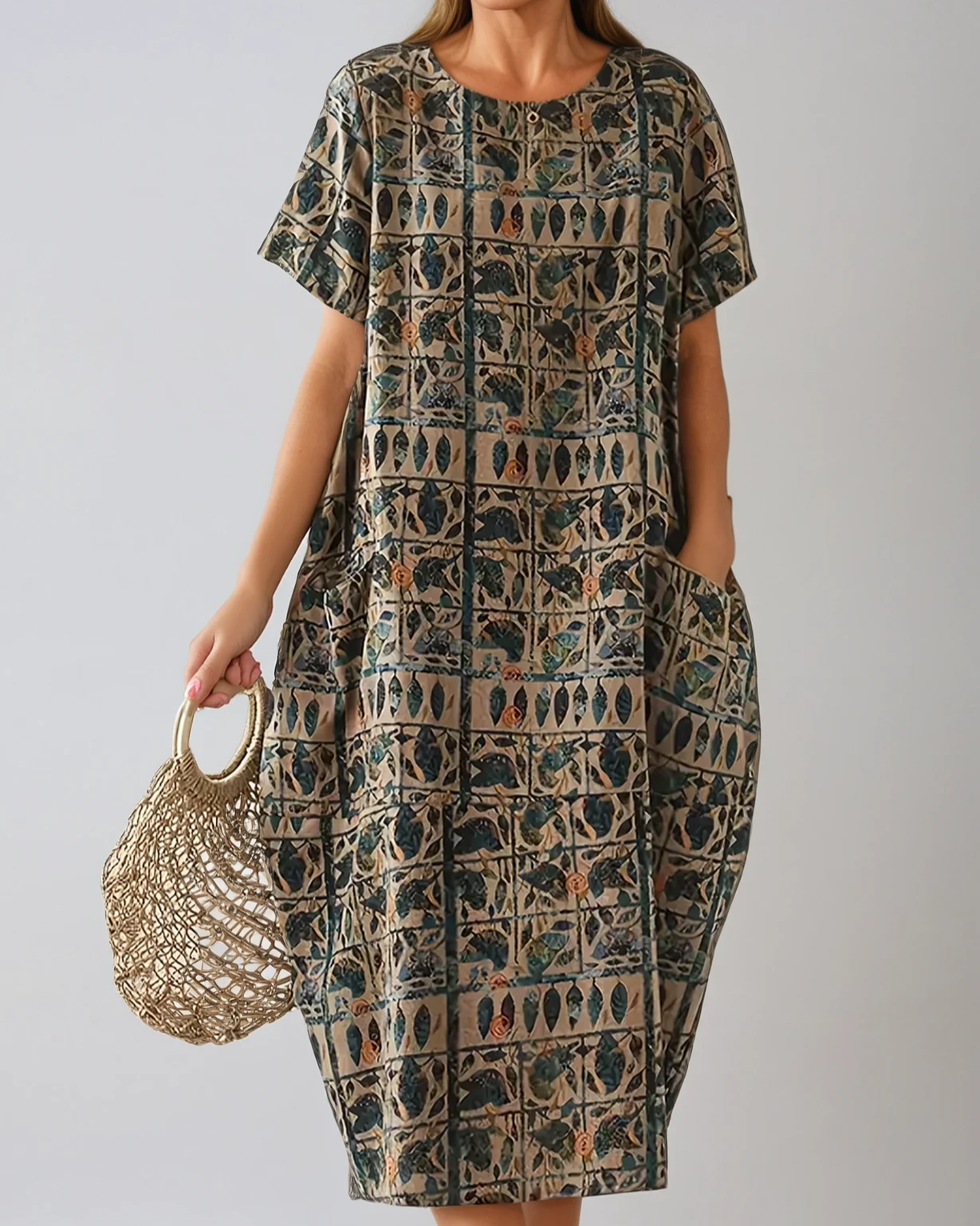Tribal Linen Maxi Dress