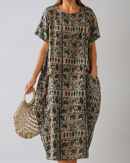 Tribal Linen Maxi Dress