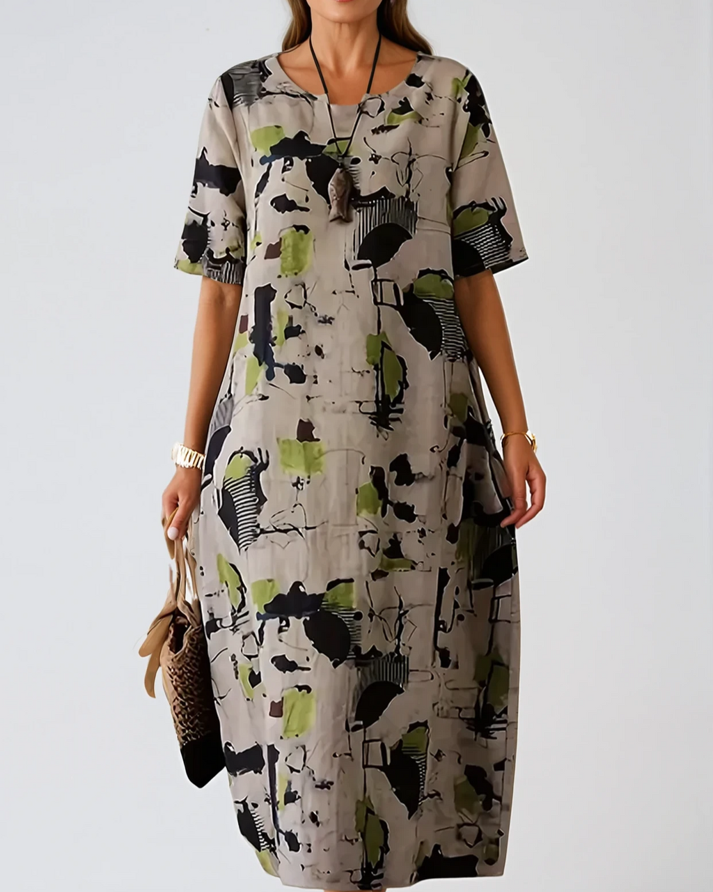 Tribal Linen Maxi Dress