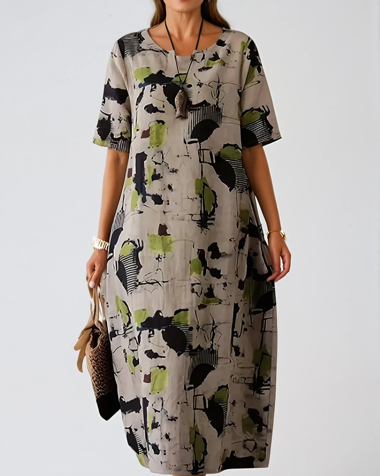 Tribal Linen Maxi Dress