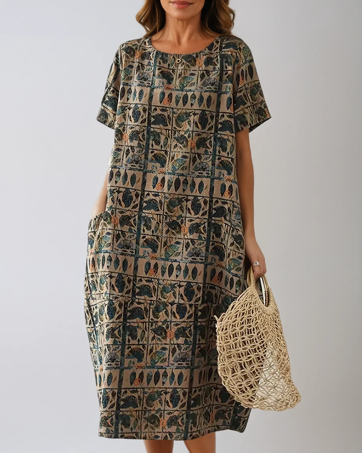 Tribal Linen Maxi Dress